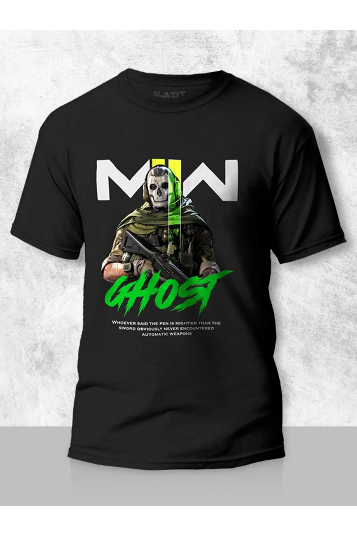 K-art Call Of Duty Modern Warfare Ghost Tasarımlı Siyah Unisex T-shirt