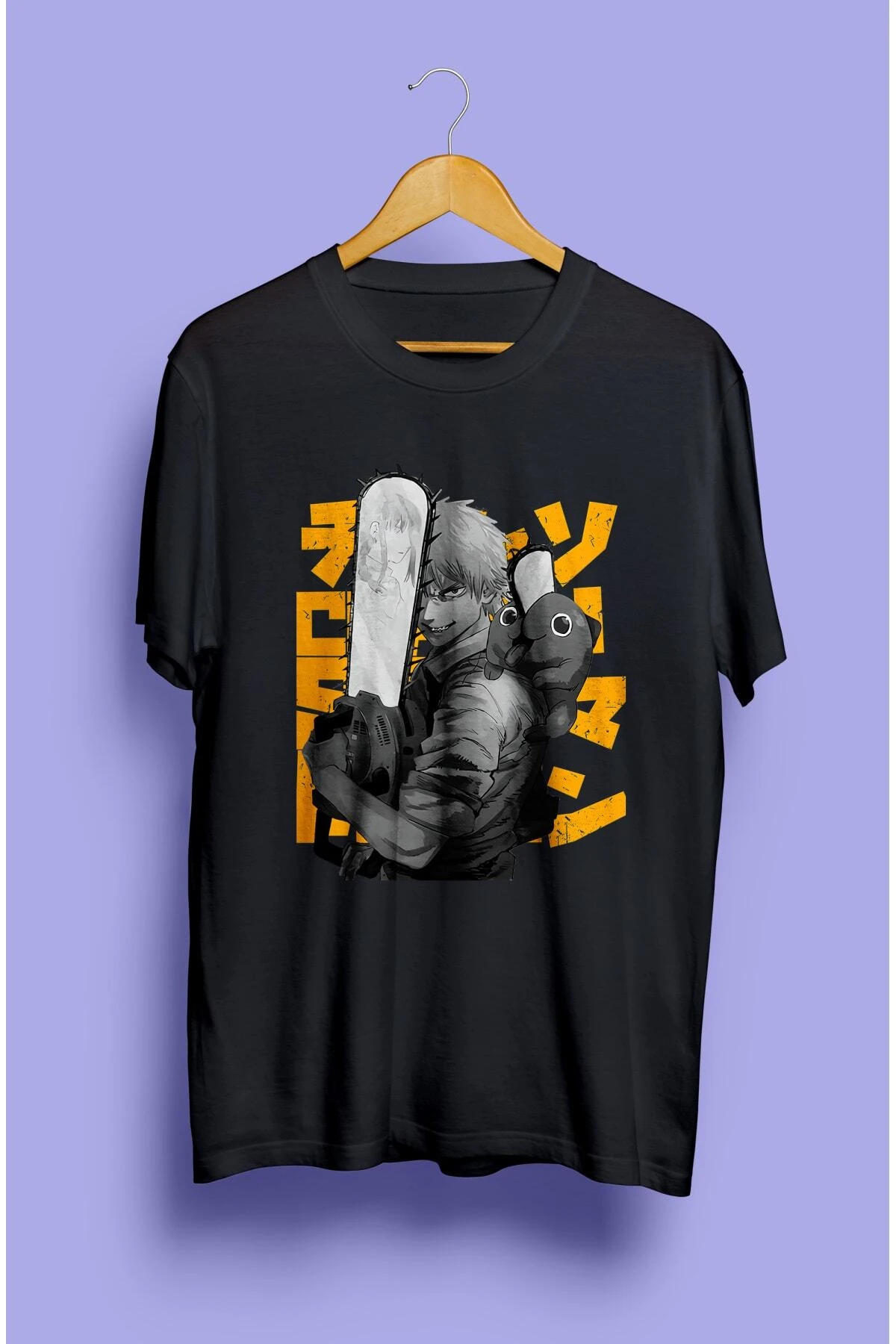 Chainsaw Man Denji Ve Pochita Özel Tasarım Anime Tişört