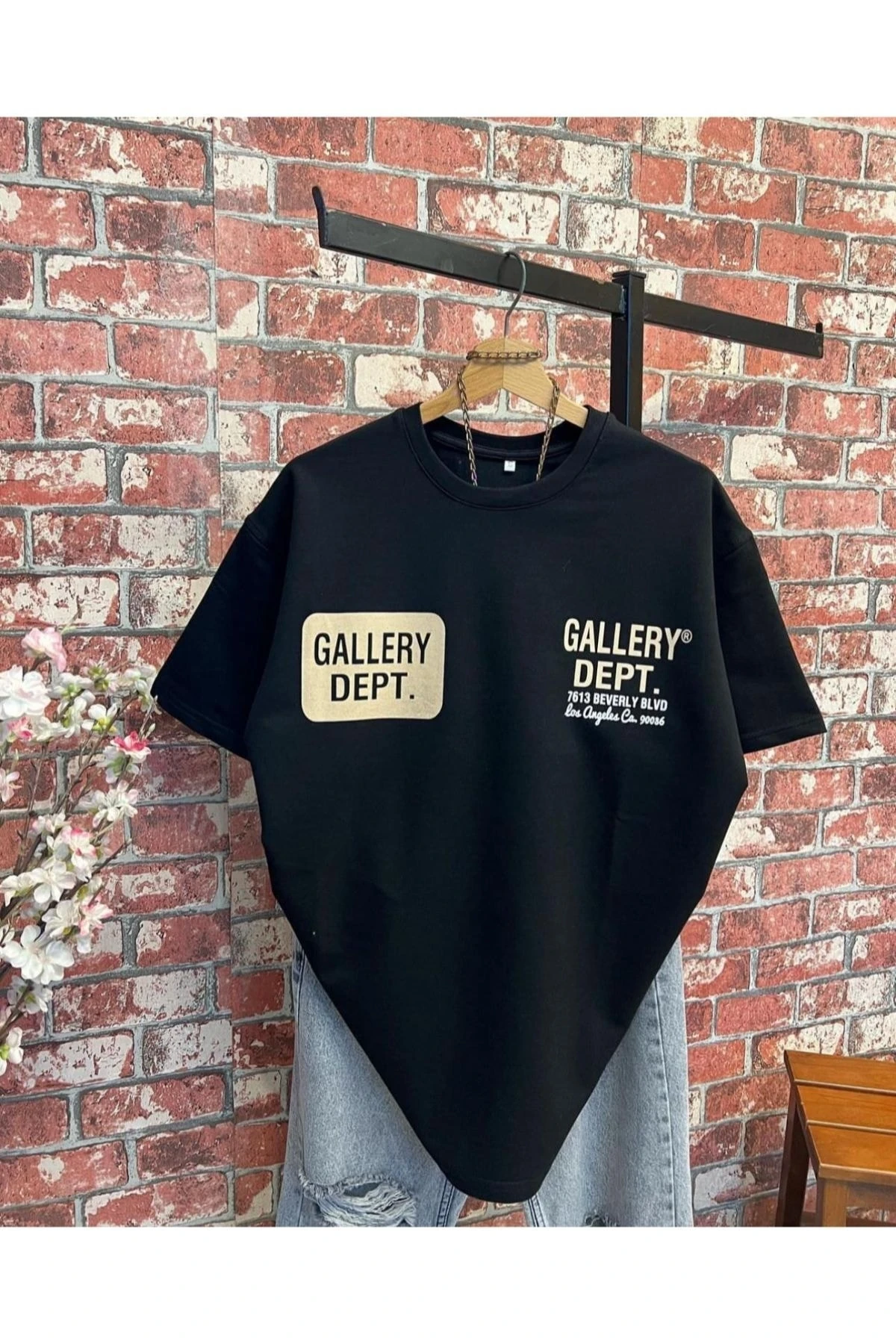 Radjeanss Unisex Siyah Gallery Dept Baskılı Ovarsize Tshirt