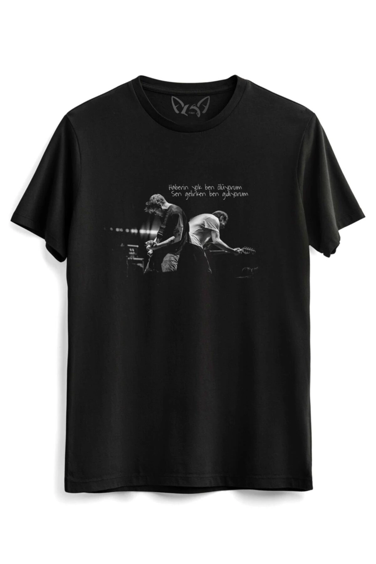 Duman Baskılı Siyah Tshirt