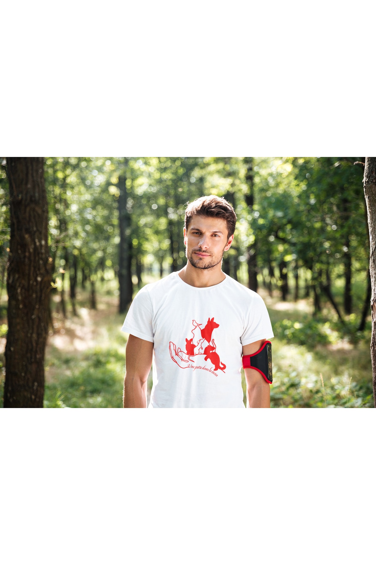 Hayvan Sevgisi Tshirt Une Patte Dans La Main Unisex Beyaz K Regularfit