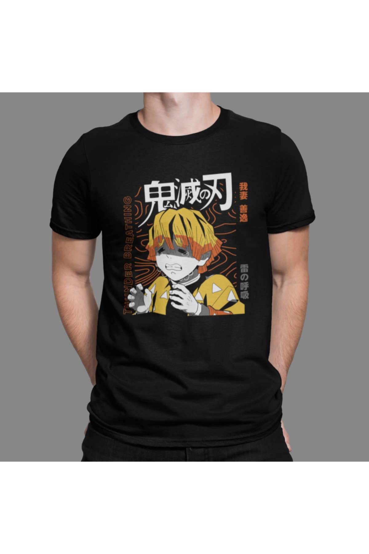 Anime Demon Slayer Tshirt Bisiklet Yaka