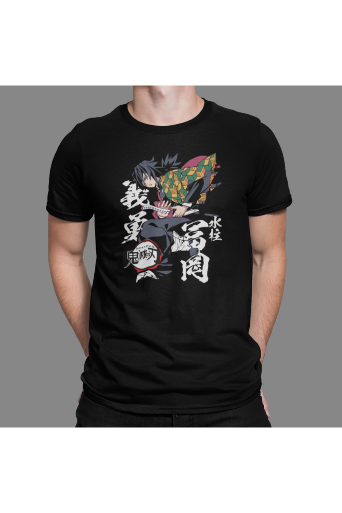 Anime Demon Slayer Tshirt Bisiklet Yaka