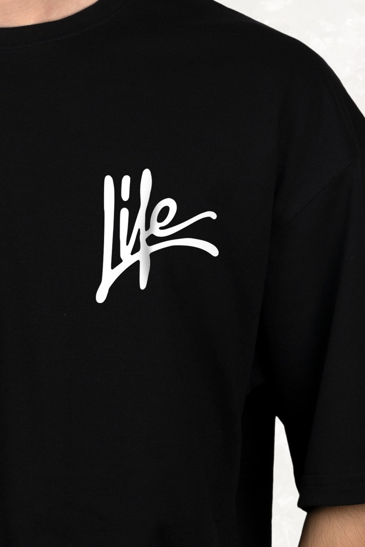 Freedom Life Figürlü Baskılı Oversıze T-shırt