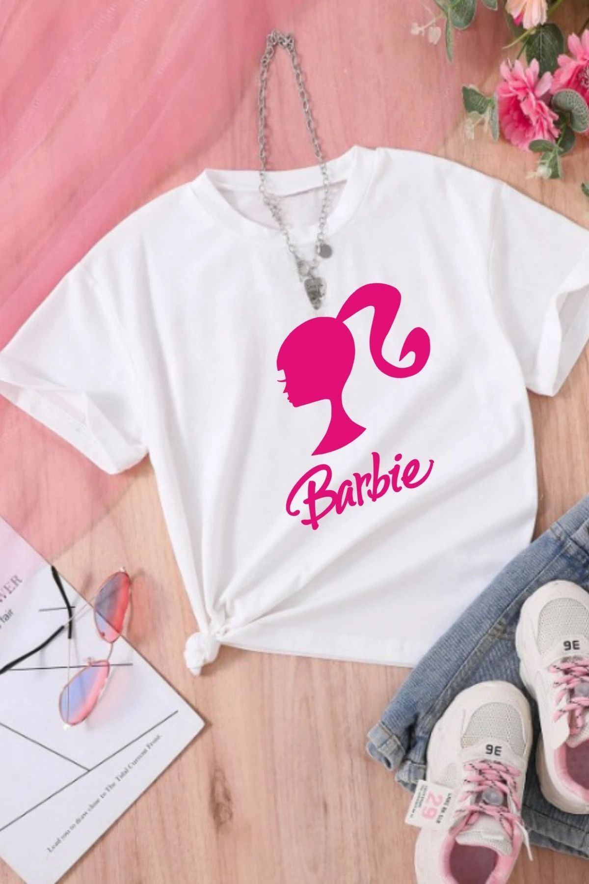 Kız Çocuk Tişört Barbie Kız Baskılı Kız T-shirt
