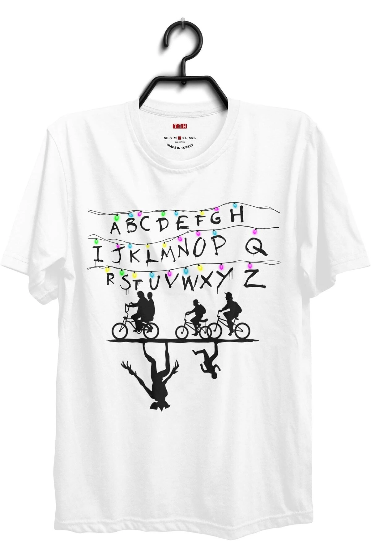 Beyaz Bisiklet Yaka Unisex T-shirt  Stranger