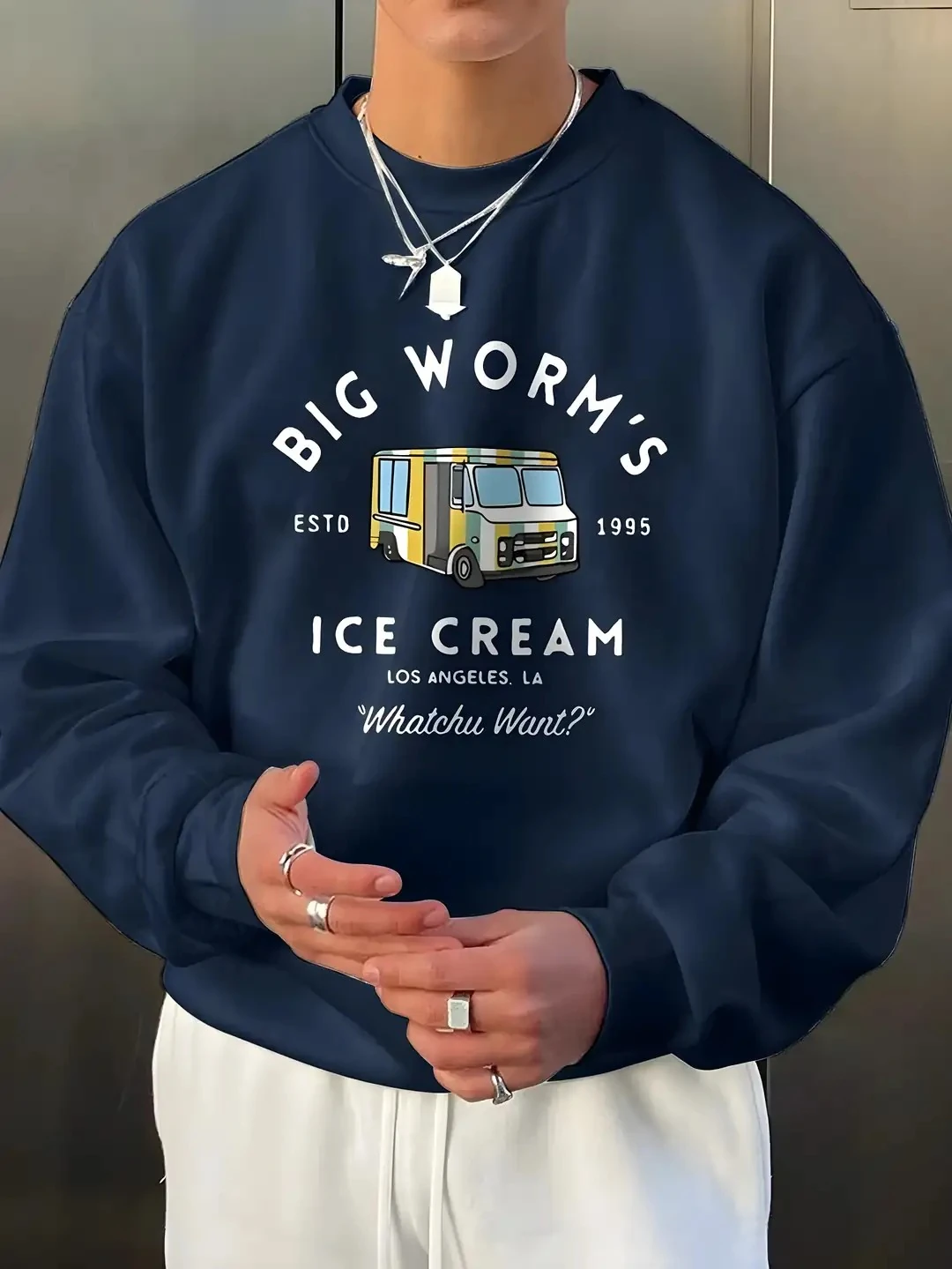 BIG WORM'S TREND SWEATSHIRT - lacivert