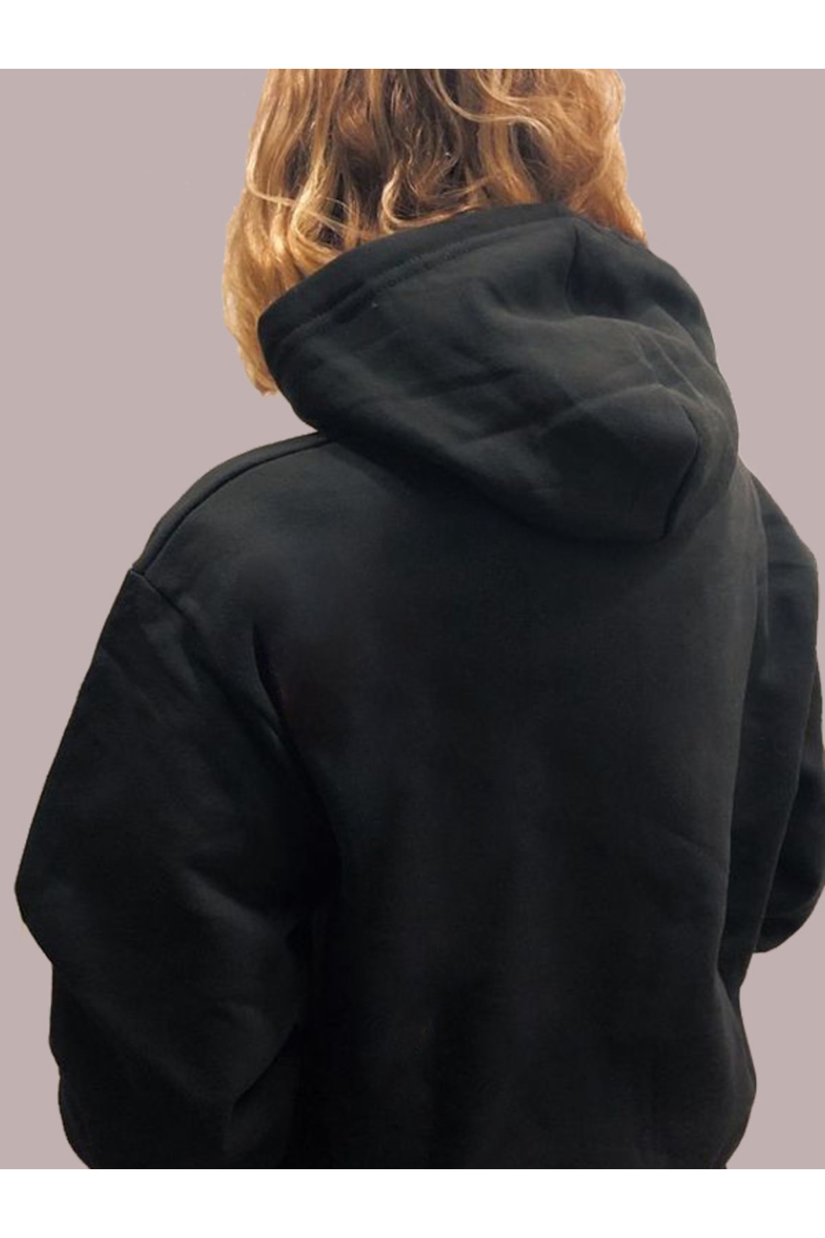 Tedzone Unisex Siyah Wednesday Baskılı Kapüşonlu Sweatshirt