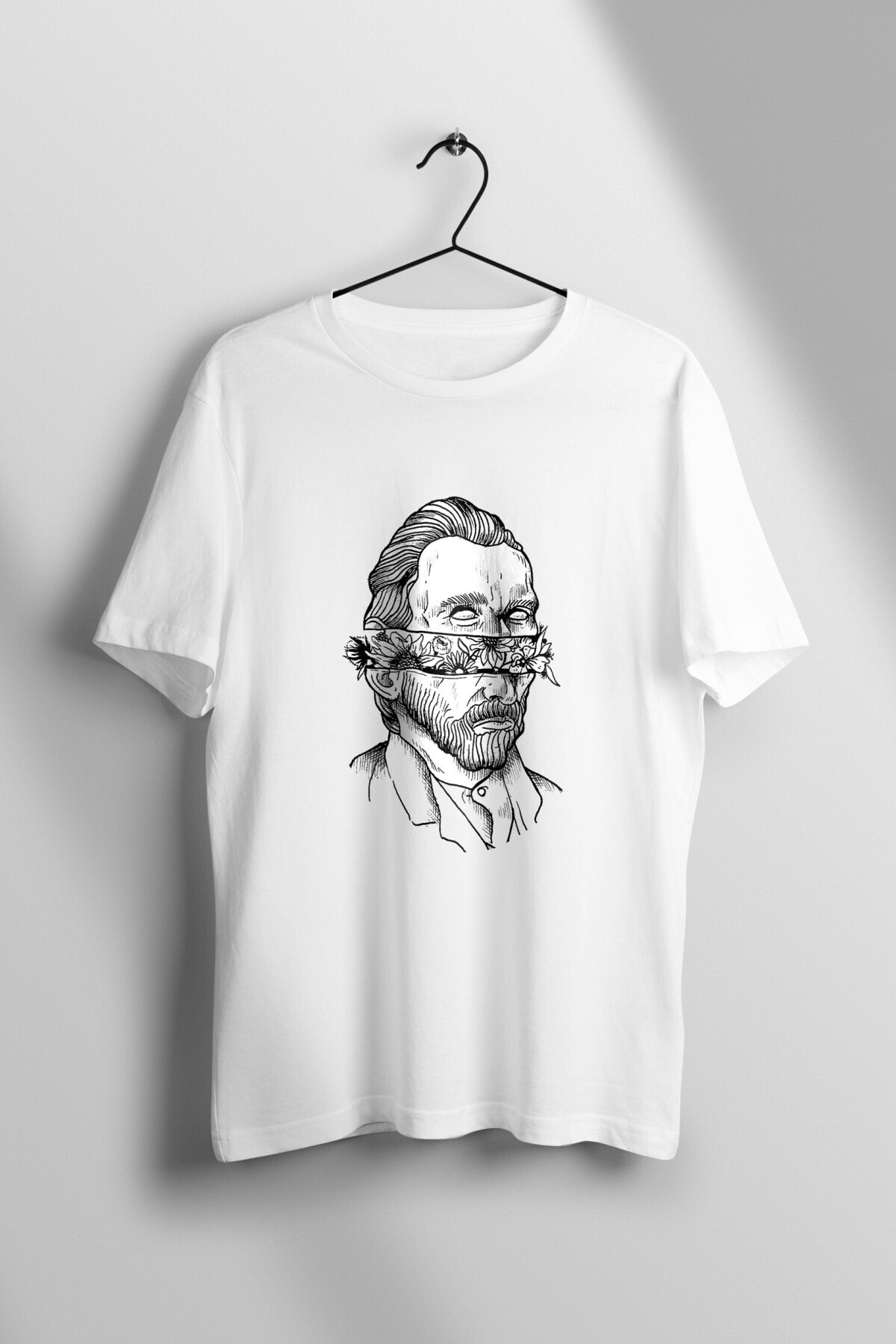 Unisex Beyaz Van Gogh T-shirt