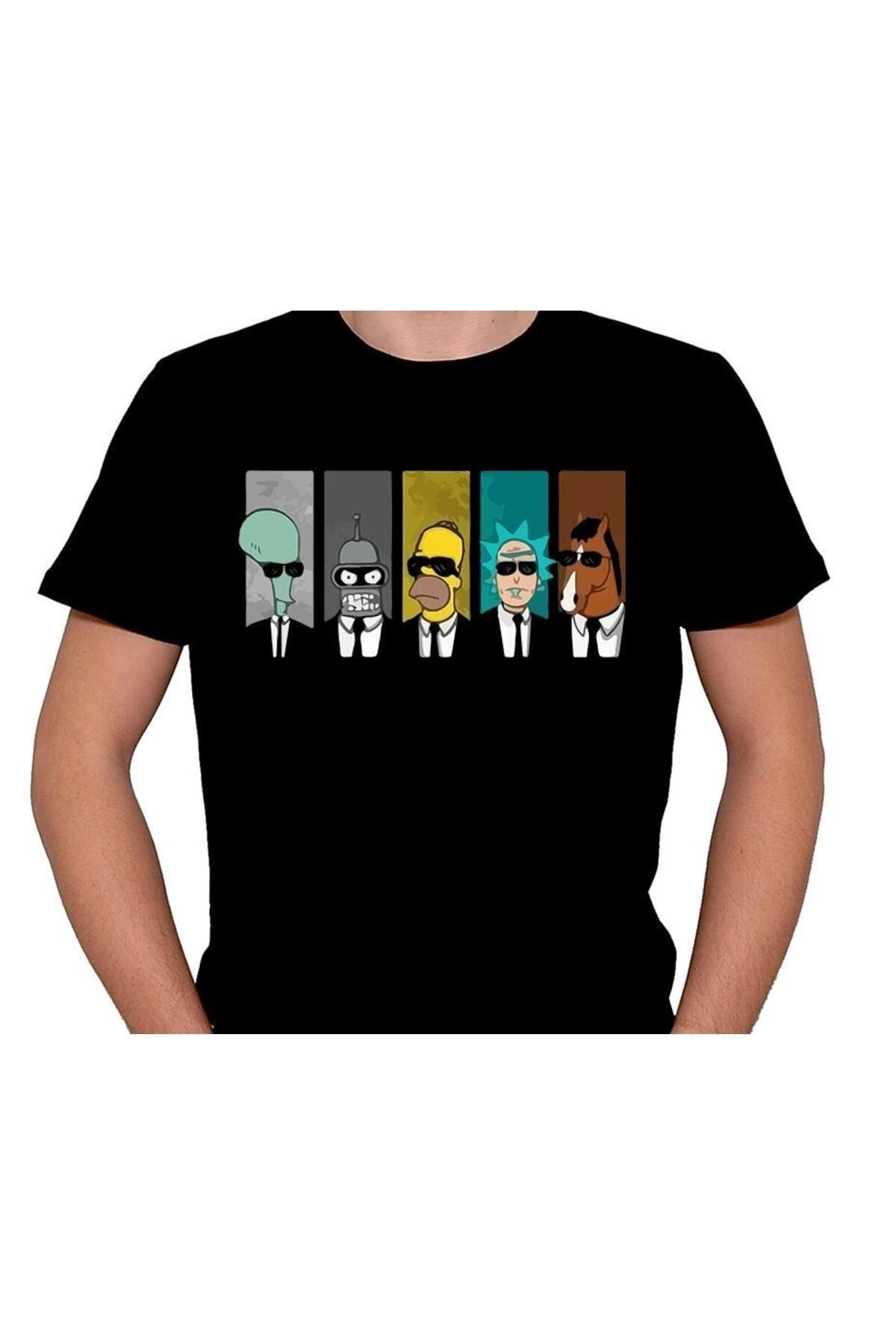 Simpson At Kafası Uzaylı Rick And Morty Bojack Horseman Tişört Unisex T-shirt
