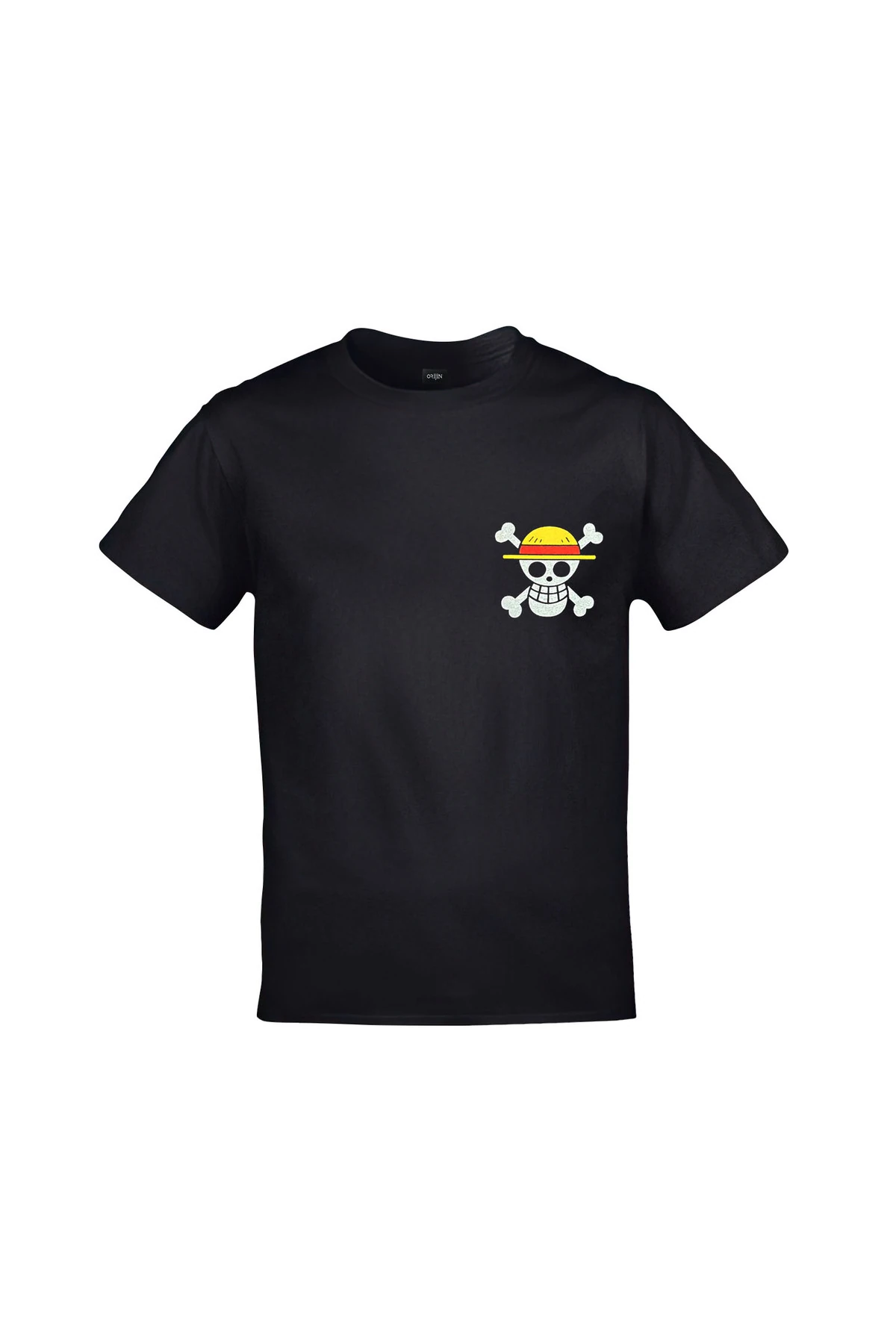 One Piece Flag Unisex Ön Arka Baskılı Siyah Tshirt
