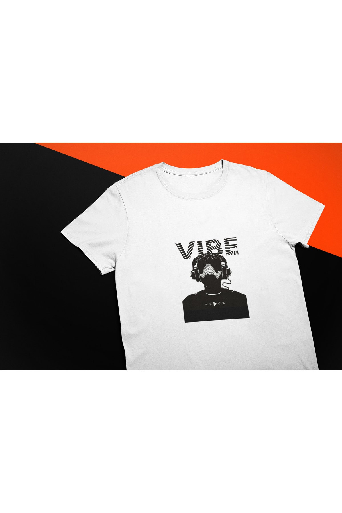 Music Tshirt Vibe Unisex Beyaz Regularfit