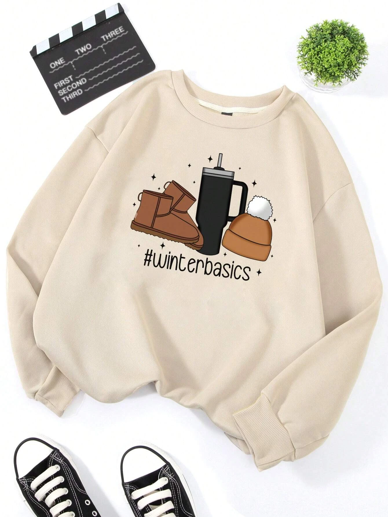 WINTER BASICS SWEATSHIRT - bej