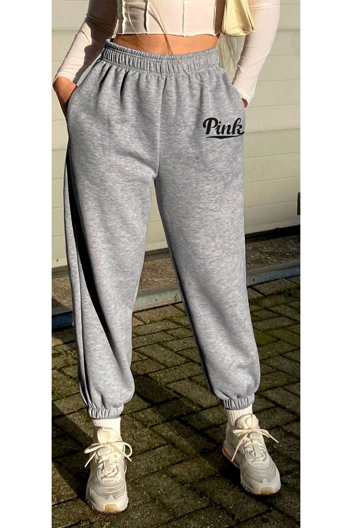 pink unisex Basic Eşofman Altı