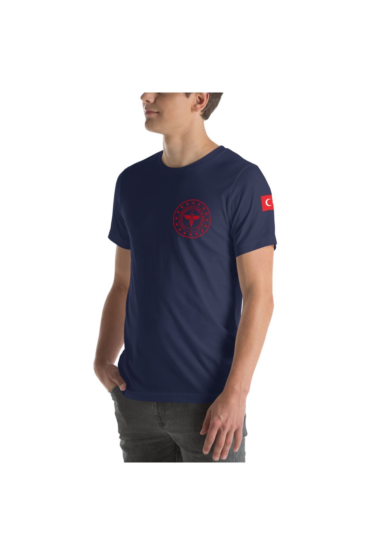 112 Acil Sağlık T-shirt Lacivert Rahat Kalıp