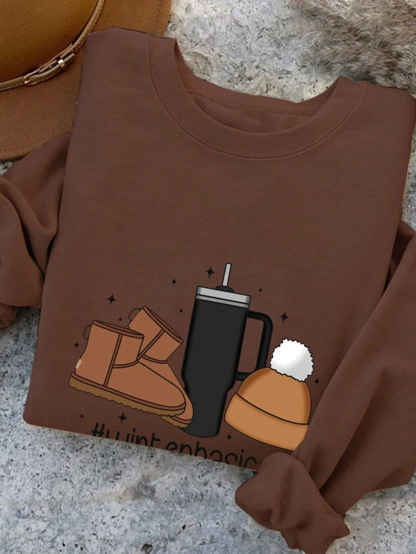 WINTER BASICS SWEATSHIRT - kahverengi