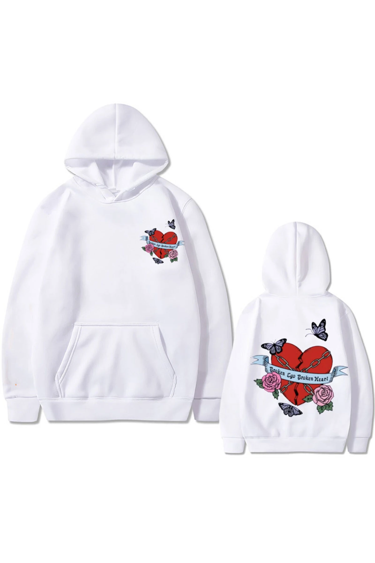 Olivia Rodrigo Hoodie kalp kelebek gül