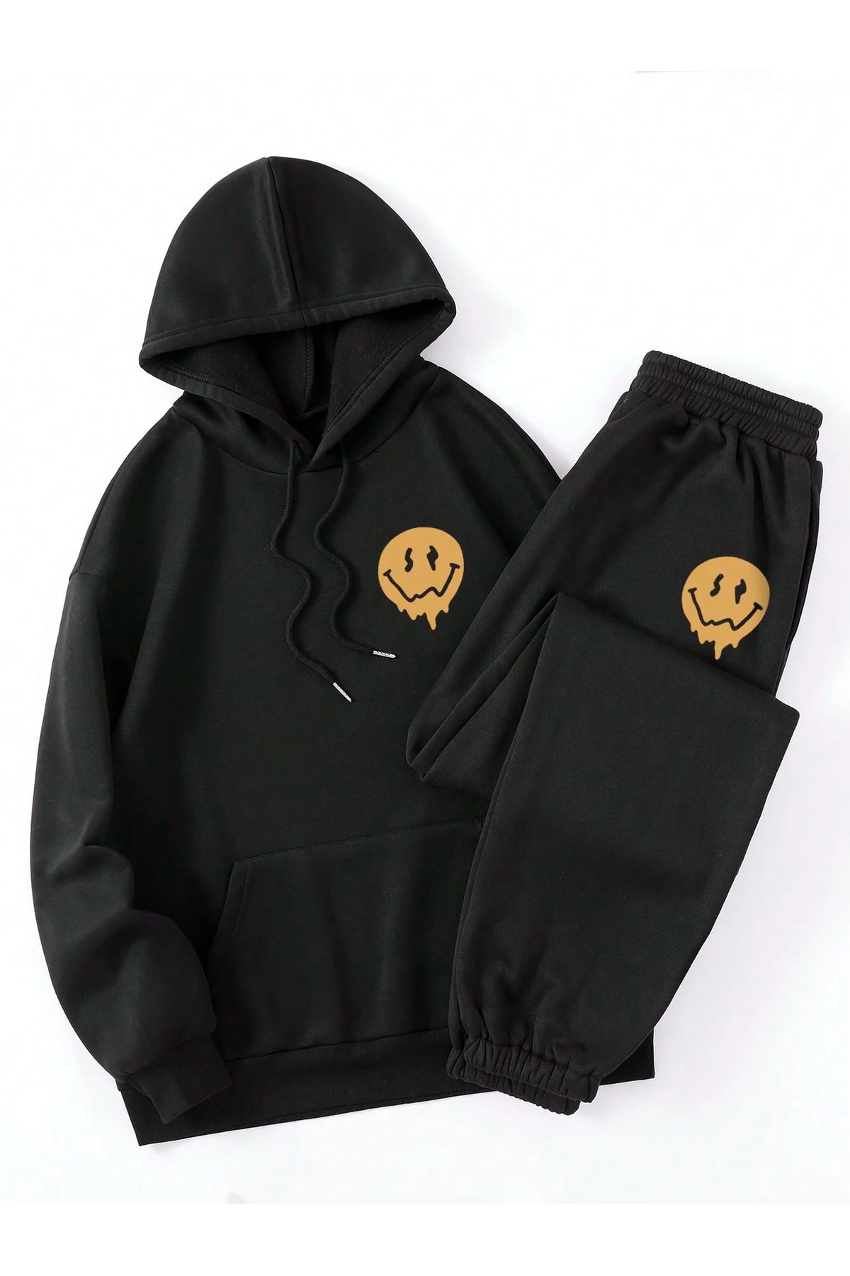 Oversize Eşofman Takımı – Do What Makes You Happy Baskılı Hoodie & Jogger (Unisex) ön arka