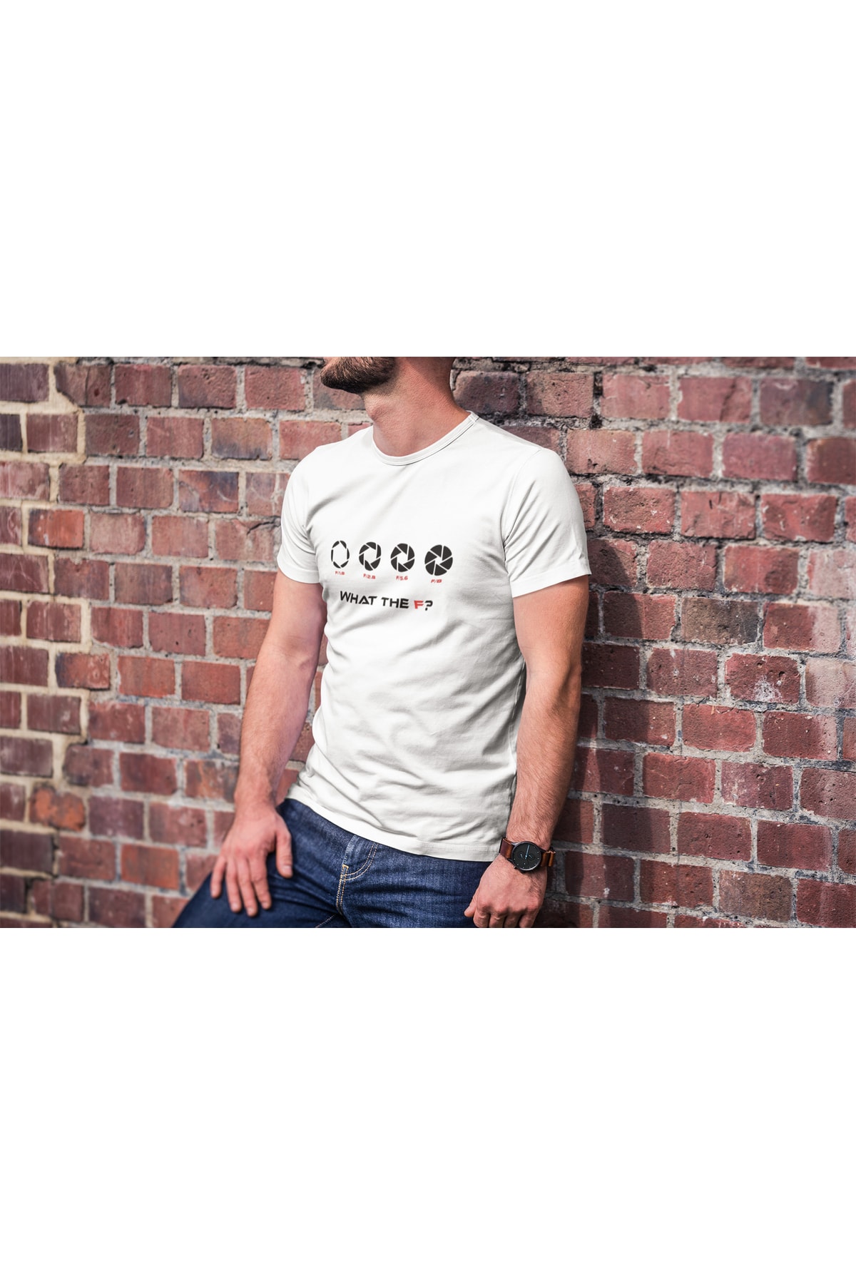 Photograpy Tshirt What The F? Unisex Beyaz Regularfit