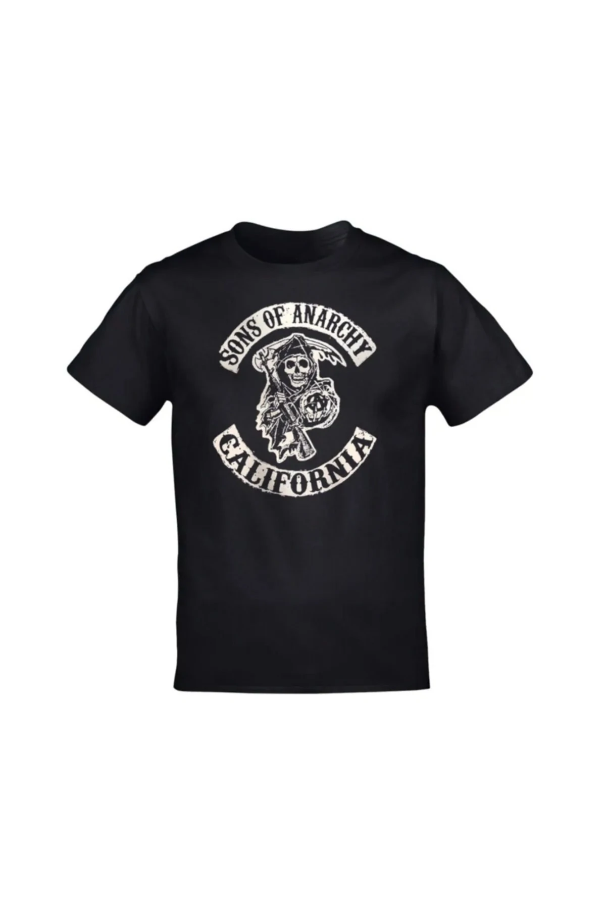 Unisex Siyah Sons Of Anarchy California T-shirt