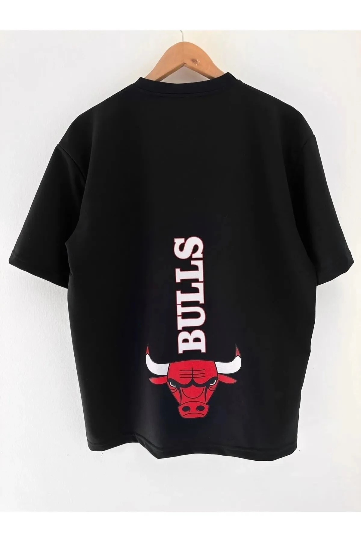 Bulls Erkek Oversize Baskılı Pamuklu Bisiklet Yaka Kısa Kollu T-shirt