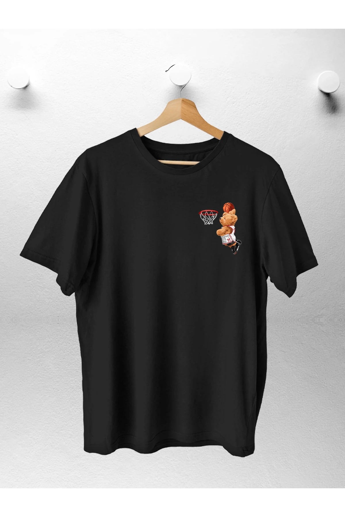 Kadın Trend Basket Bear Baskılı Oversıze Tshirt