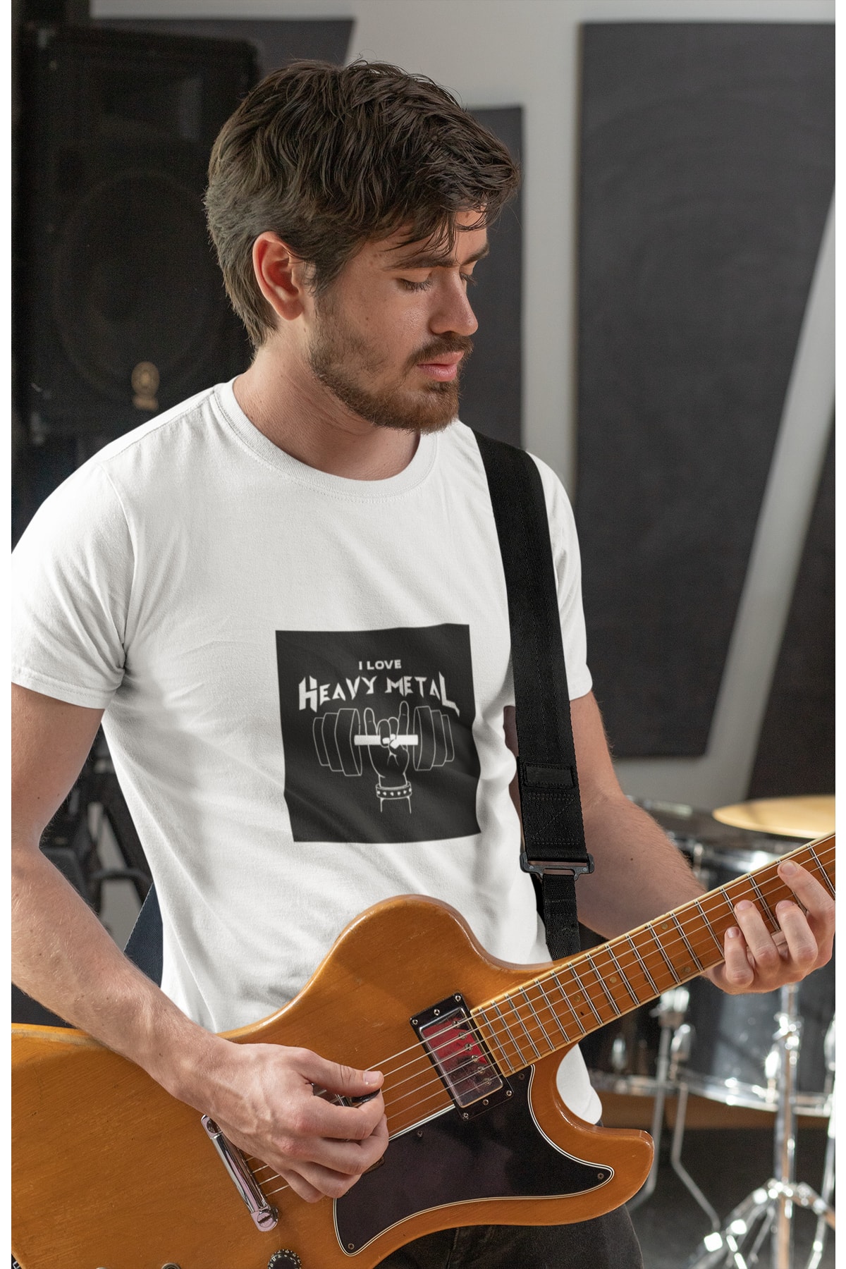 Metal Tshirt Heavy Metal Unisex Beyaz Regularfit