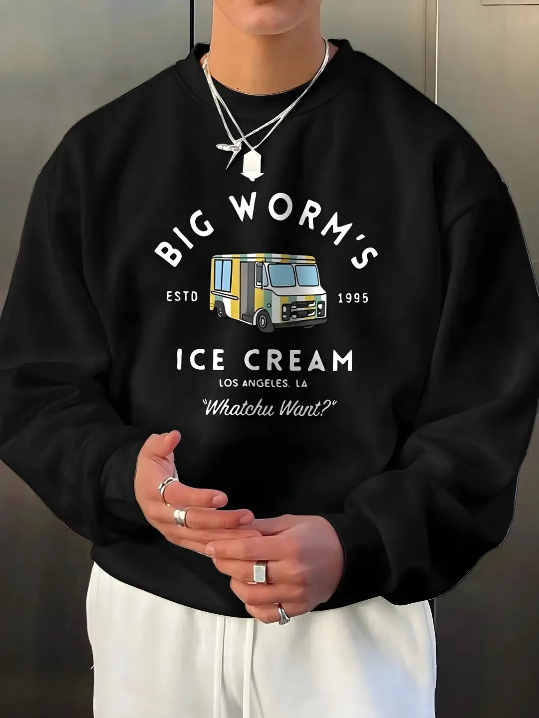 BIG WORM'S TREND SWEATSHIRT - siyah