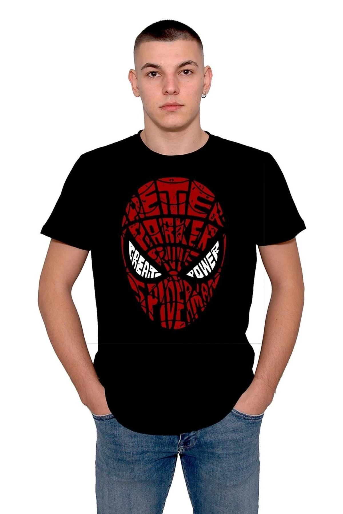 Spiderman Örümcek Adam Mask Tişört Unisex T-shirt
