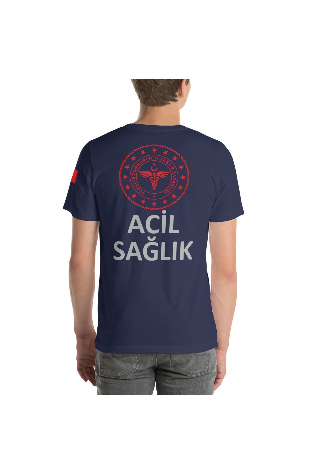 112 Acil Sağlık T-shirt Lacivert Rahat Kalıp