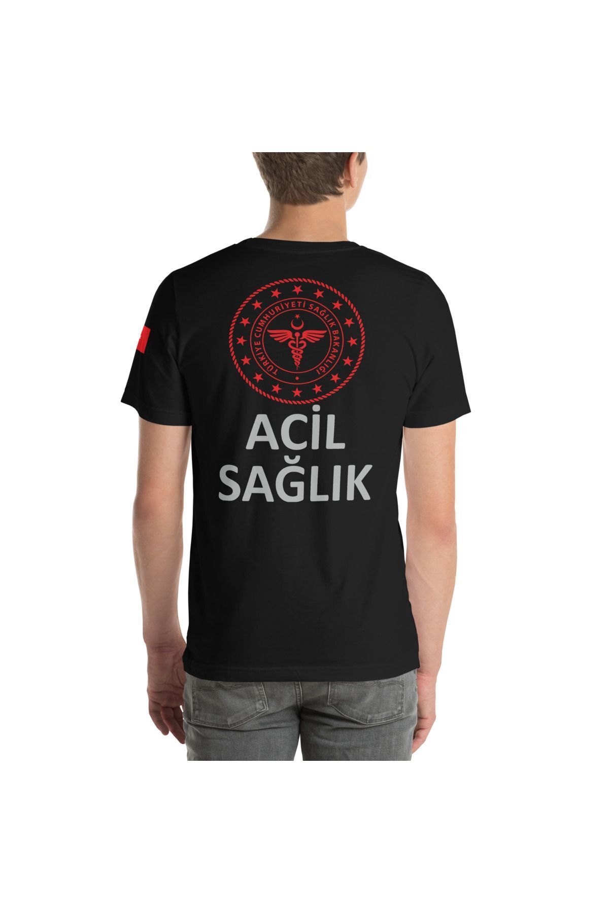 112 Acil Sağlık T-shirt Siyah Rahat Kalıp