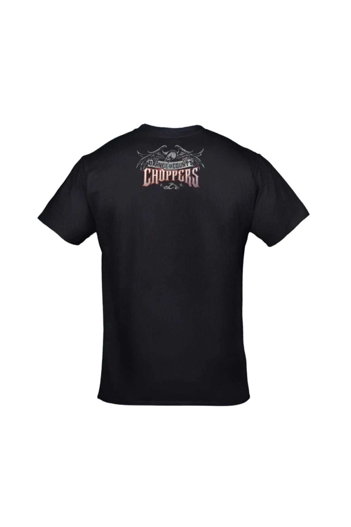 Unisex Siyah Orange County Choppers Motosiklet Ön Arka Baskılı T-shirt