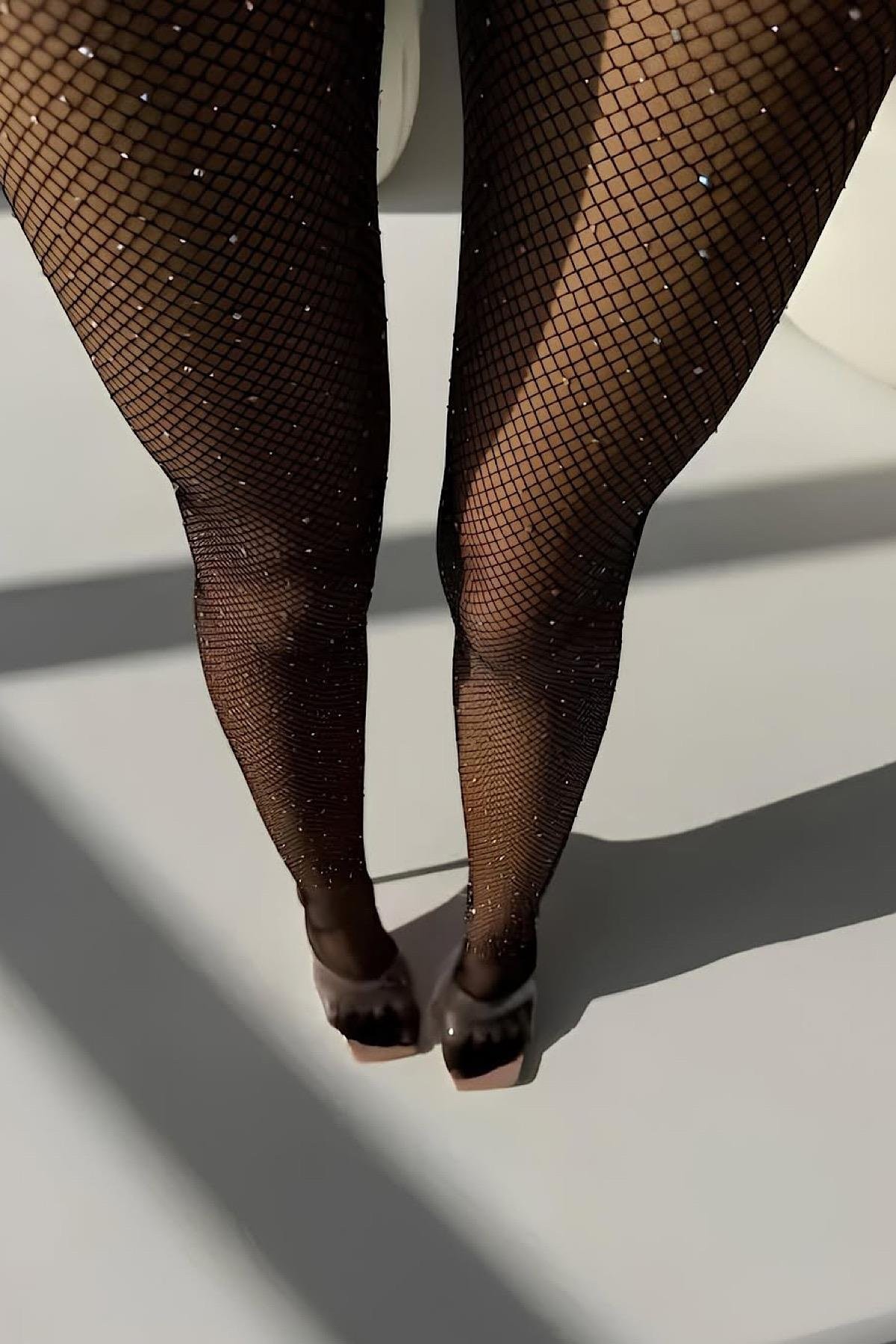 Shade Taşlı Vücut Çorabı