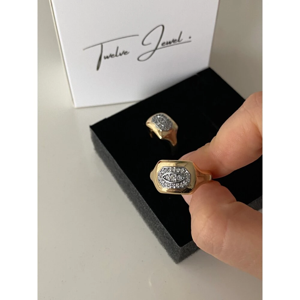 (Vıp) Taşlı Göz Çelik Yüzük