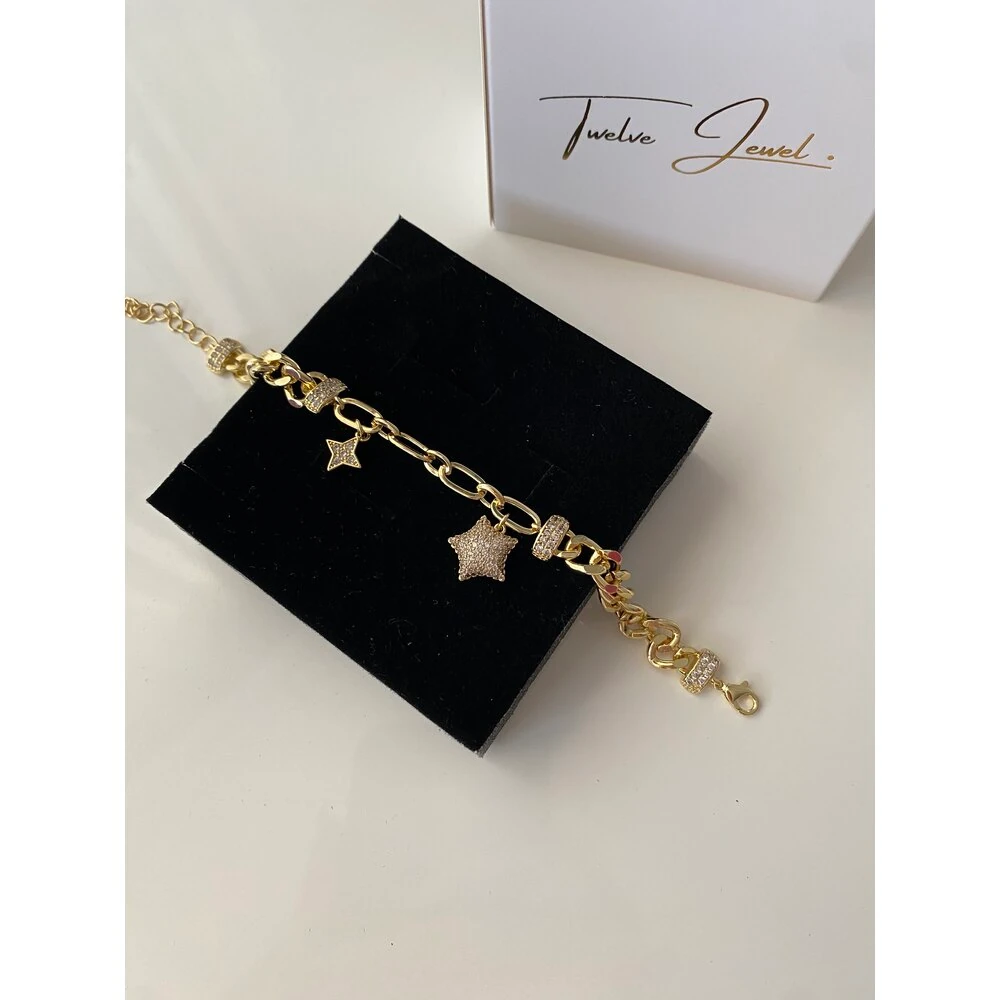 (VIP) Star Charmlı Çelik Bileklik