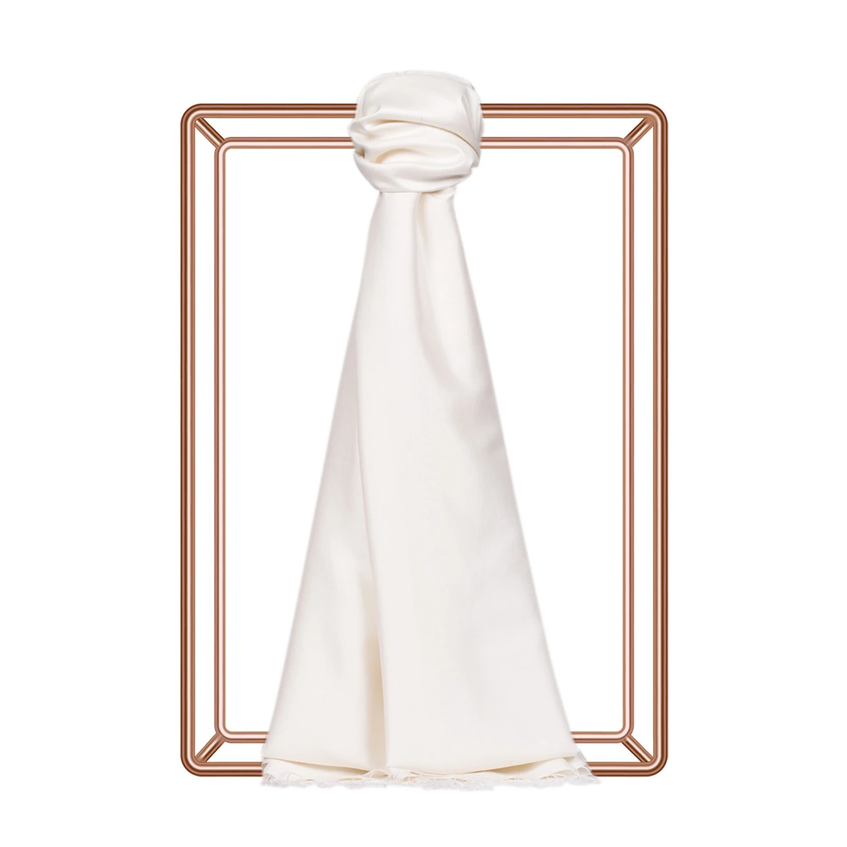 Tek Dokuma DÜZ İPEKEVİ ŞAL - inci beyazı image