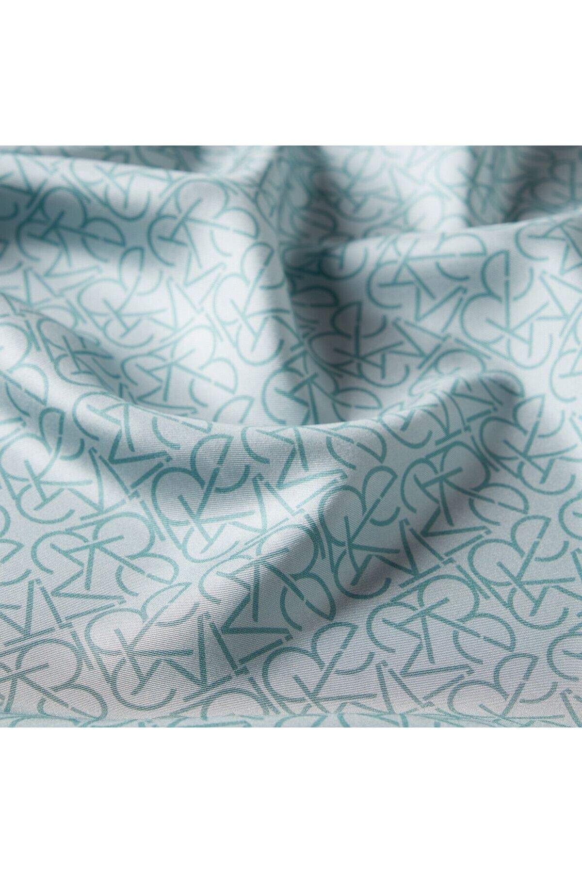 Typo Monogram Mentol Tivil İpek Eşarp / 01119