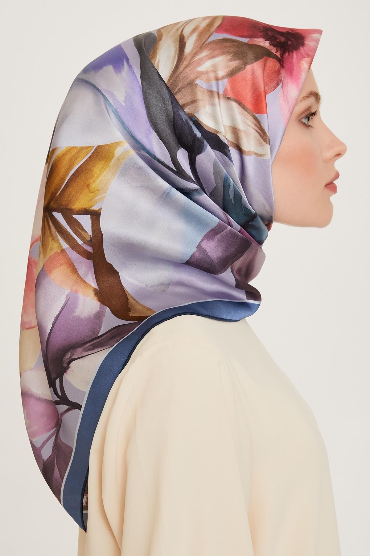 ARMİNE %100 Twill İpek Desenli Eşarp | 9205-36