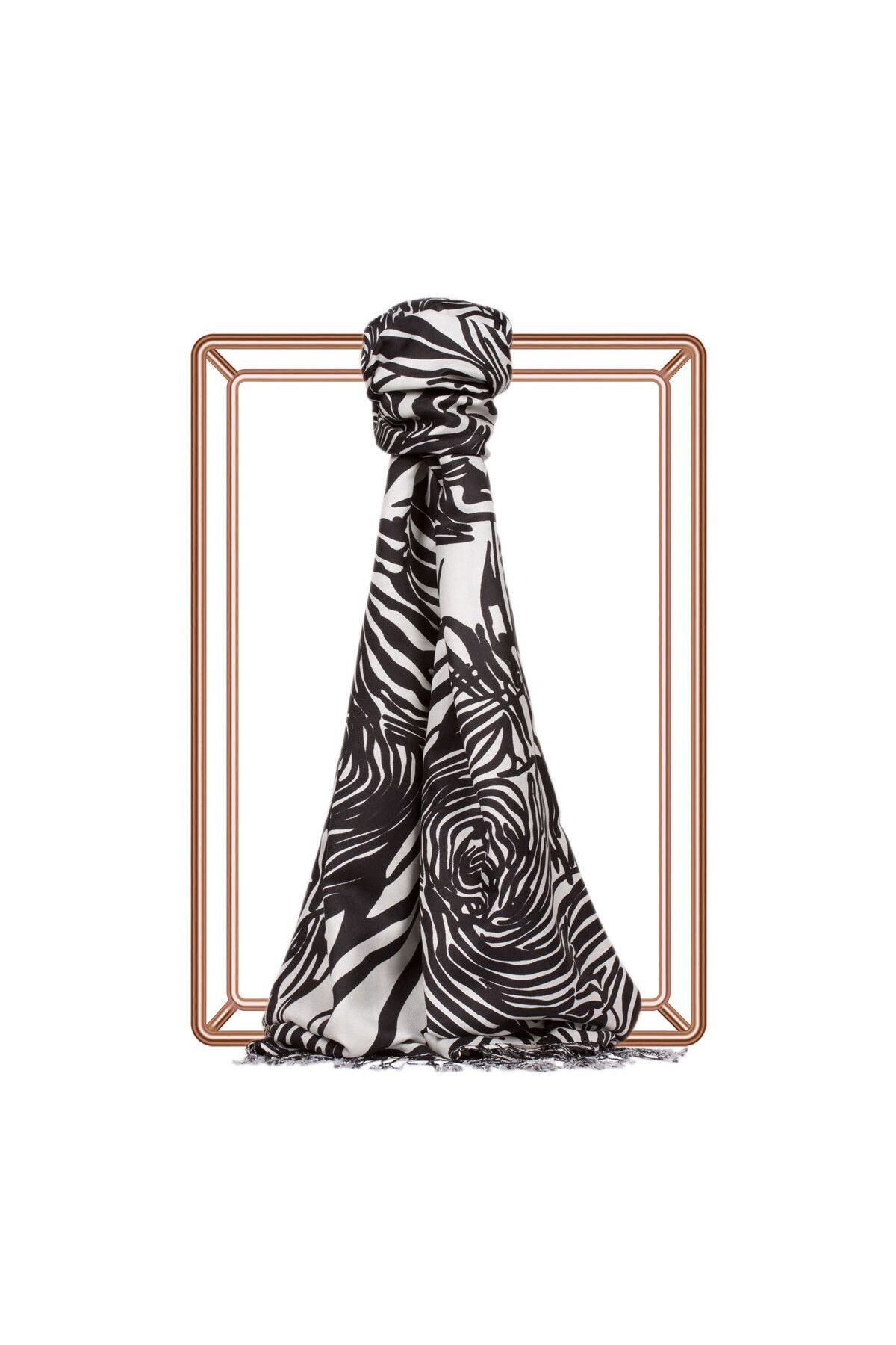 Zebra Desenli Ipek Şal