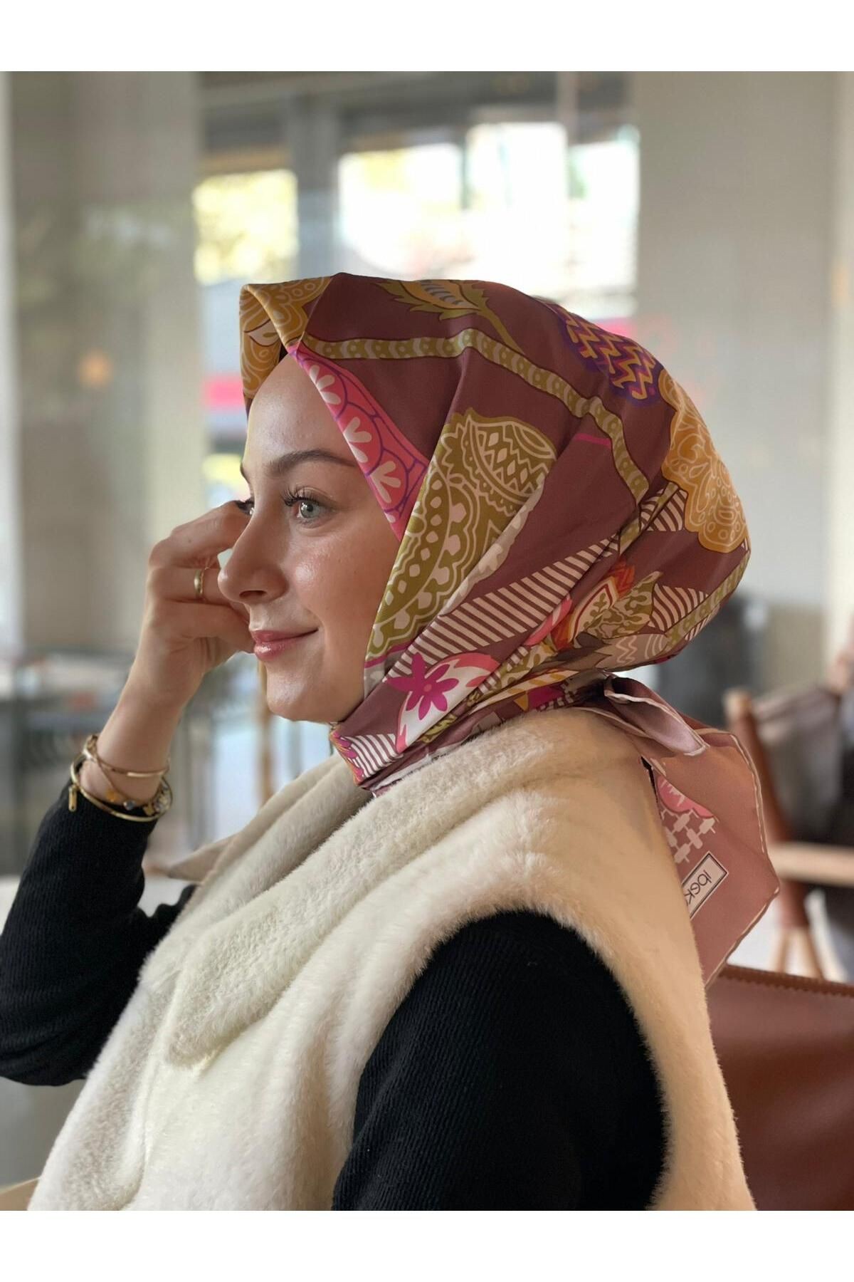 Koyu Bakır İpekevi İpek Eşarp 1255
