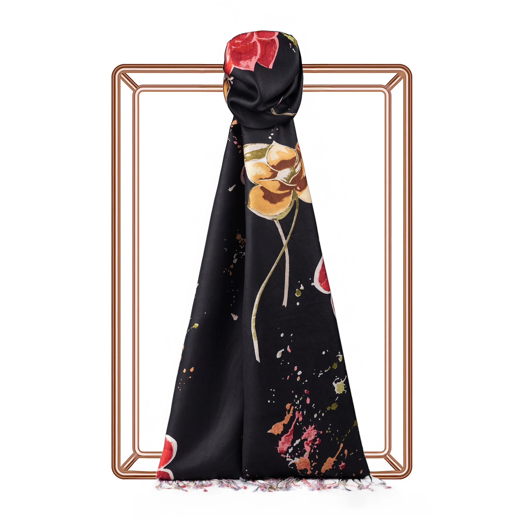 Yaz Bahçesi Desenli İpek Şal image