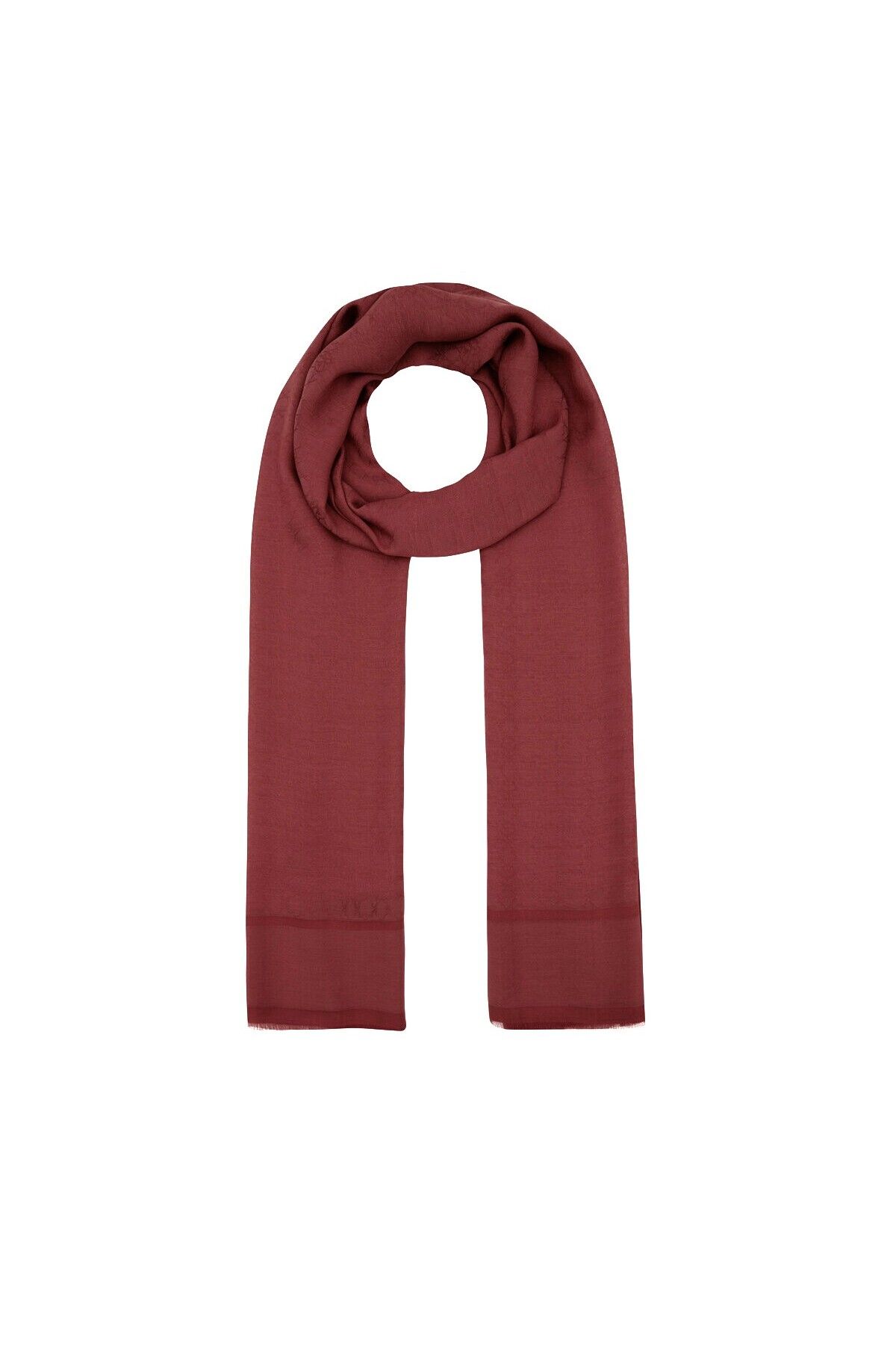 Dört Mevsim Bordo Mini Selçuk Monogram Şal - 04393 image