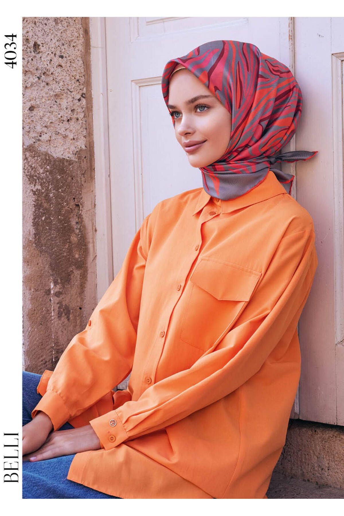 BELLİ Luxury Twill İpek Eşarp | 4034