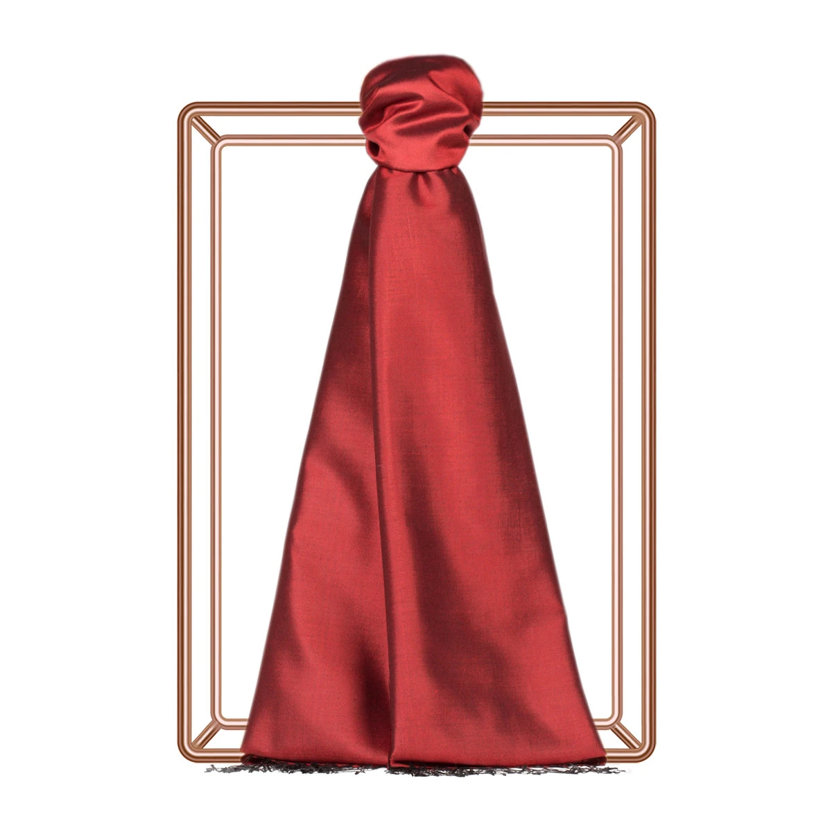 Tek Dokuma DÜZ İPEKEVİ ŞAL - OSMANLI KIRMIZISI image