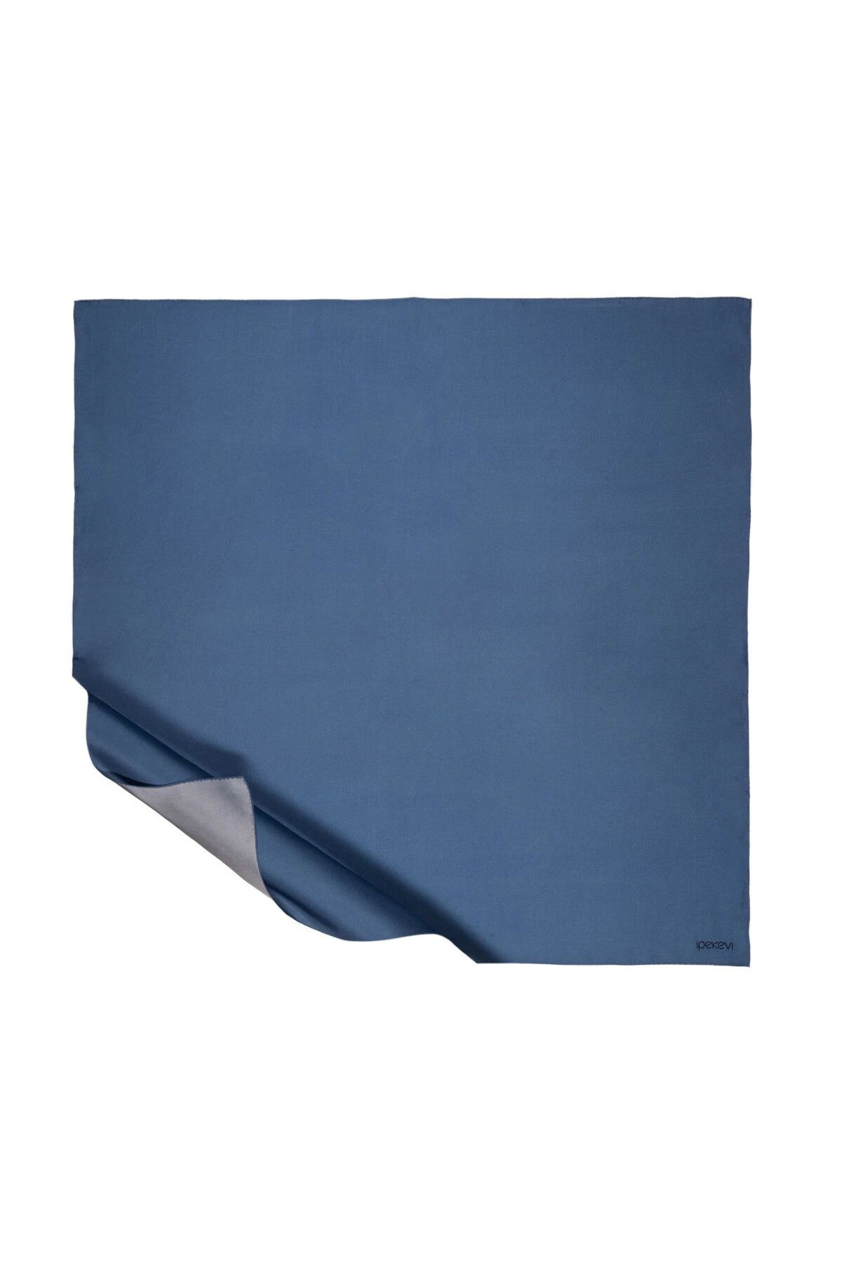 Düz Twill Ipek Eşarp - İNDİGO image