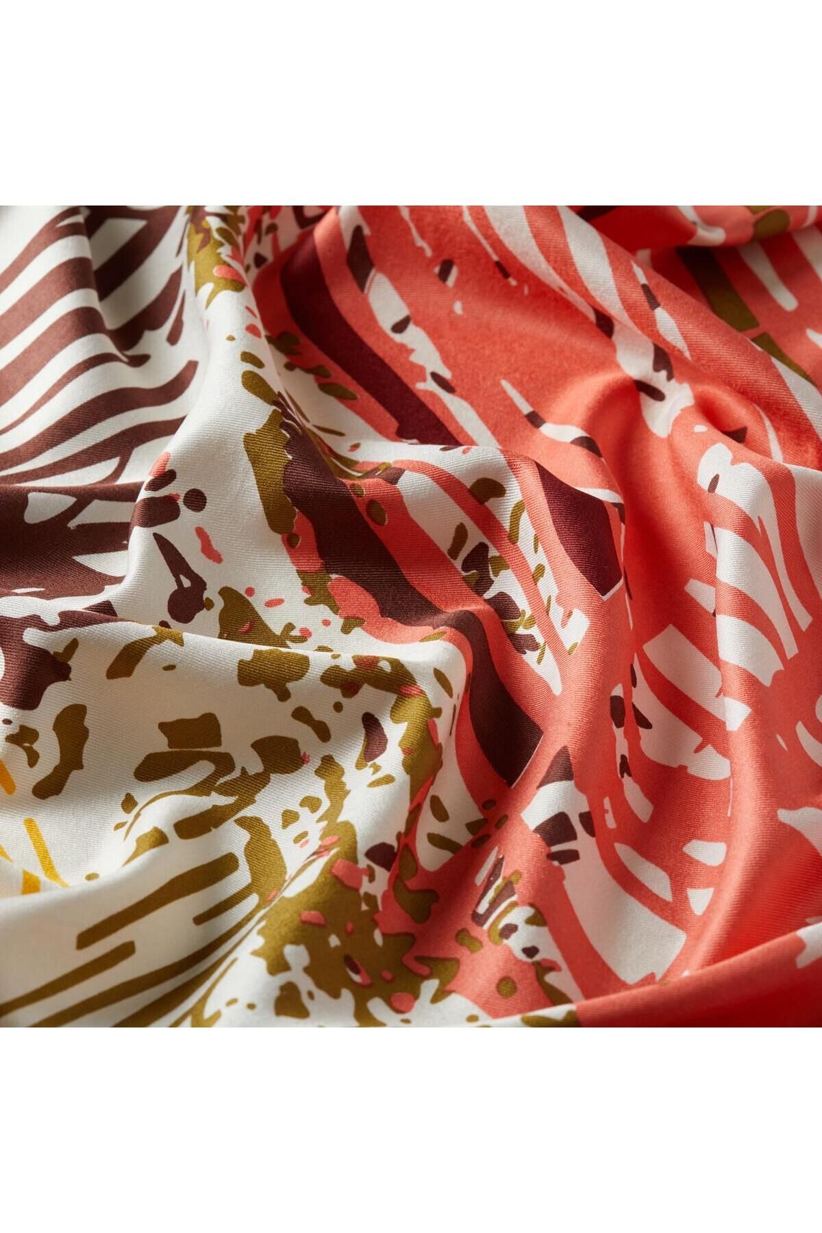 Renkli Zebra Desenli Ipek Şal 01940- 05