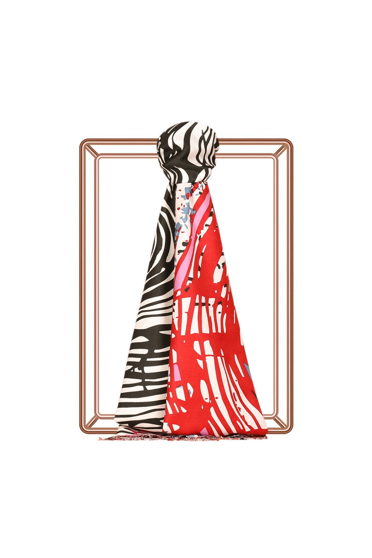 Renkli Zebra Desenli Ipek Şal Model 01 image