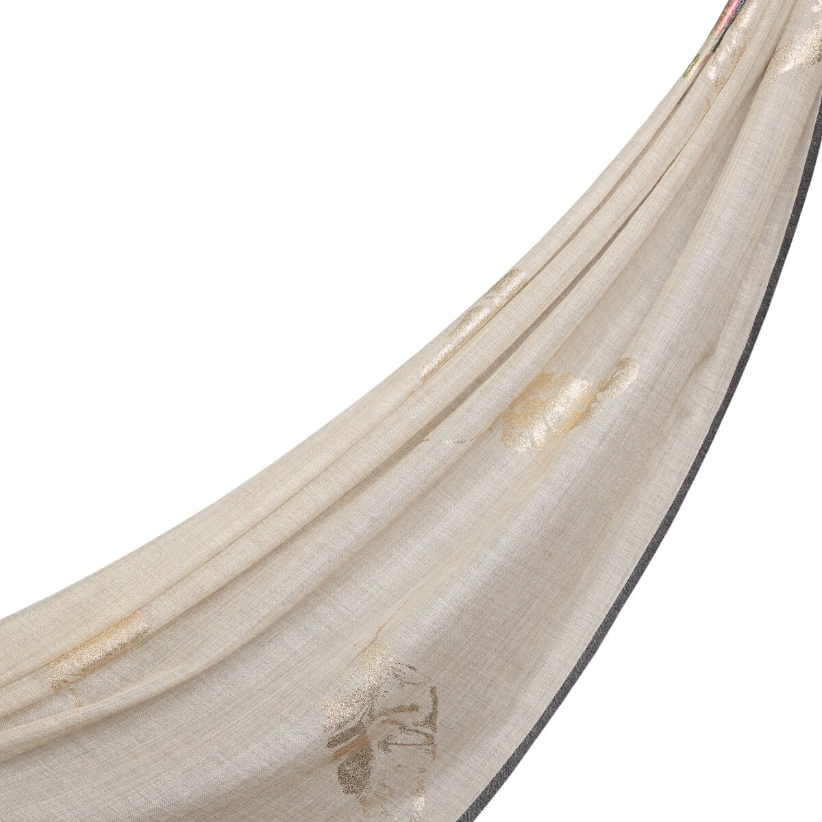 Varak Yaprak Desenli Yün İpek Şal image