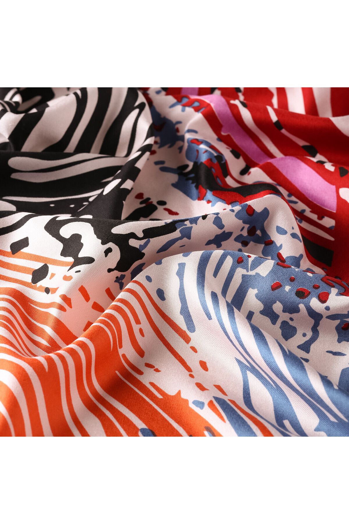 Renkli Zebra Desenli Ipek Şal Model 01
