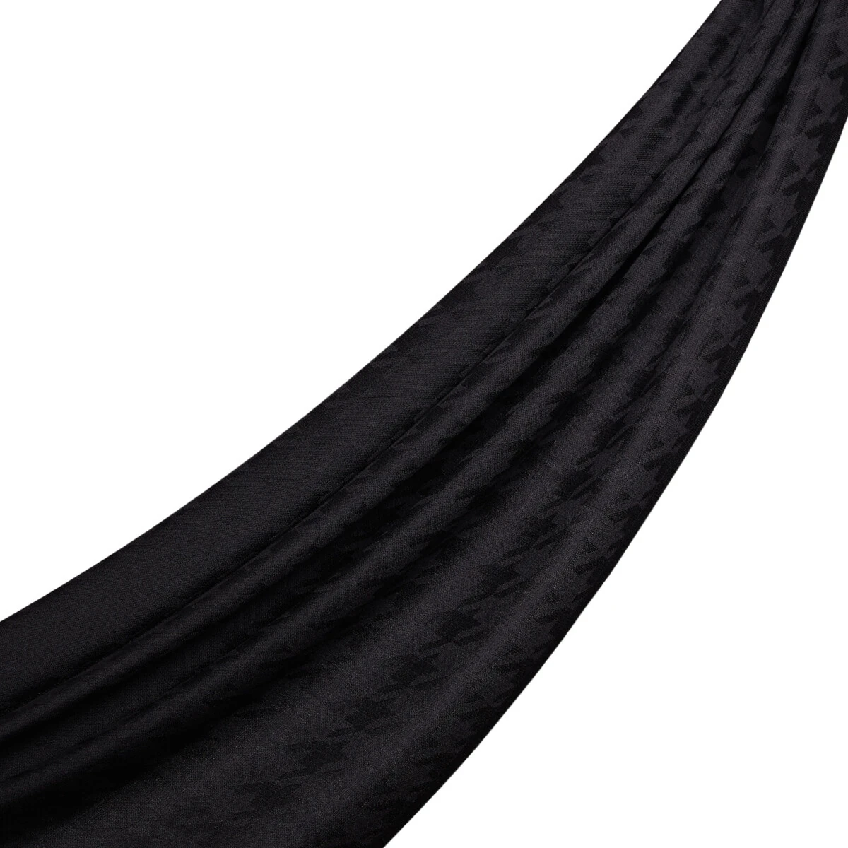 Kaz Ayağı Desenli Yün İpek Şal image